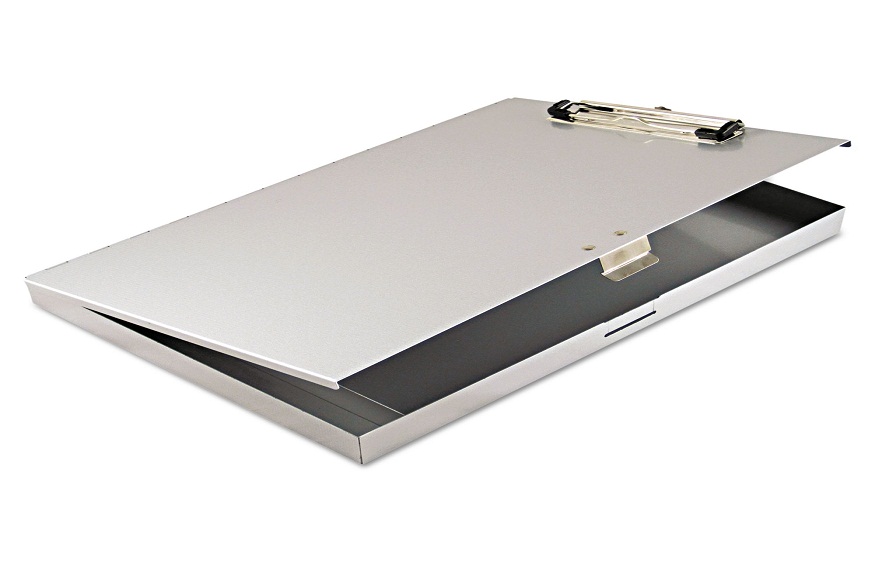Personalized metal clipboards with storage